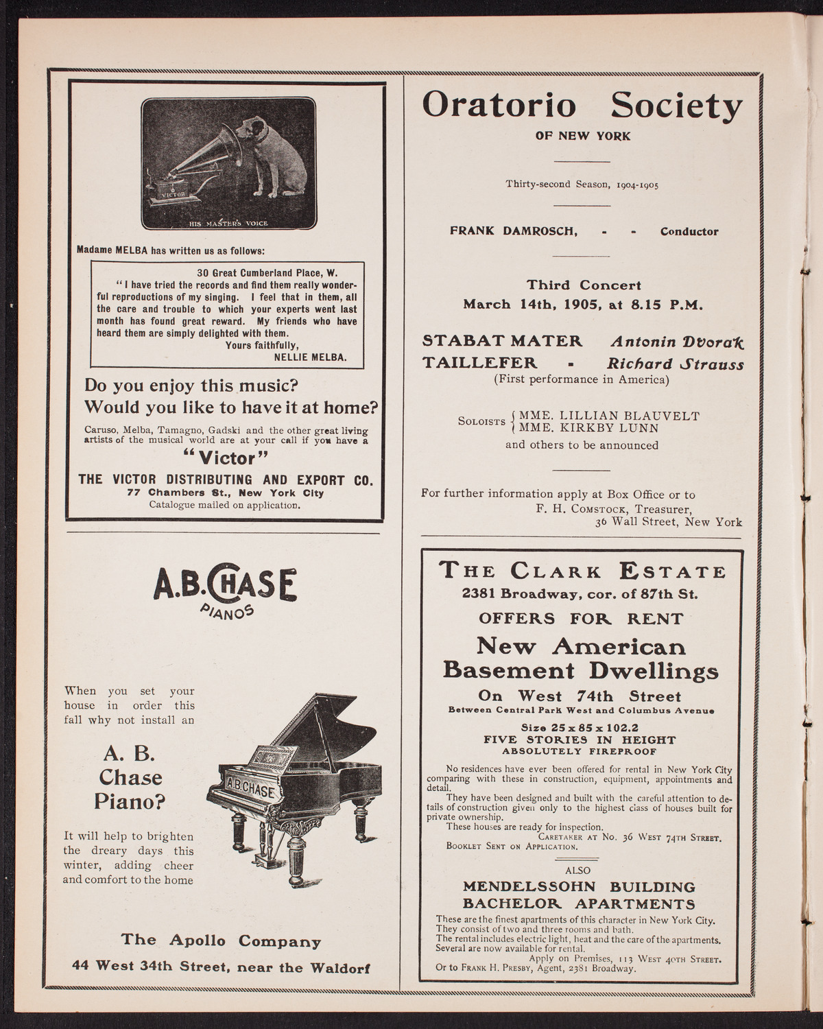 Eugène Ysaÿe, Violin, with the New York Symphony Orchestra, December 31, 1904, program page 2