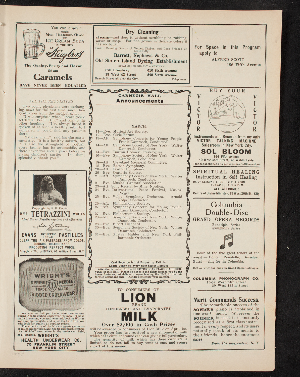 Meeting: Taxpayers Protective Union, March 10, 1909, program page 3