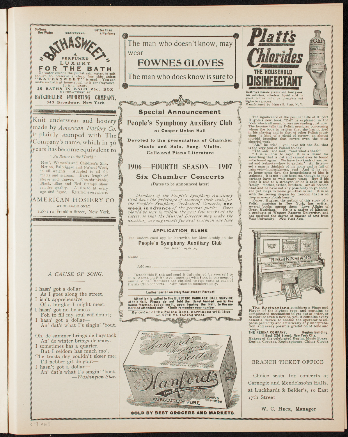 Benefit for San Francisco Earthquake Victims, May 7, 1906, program page 9