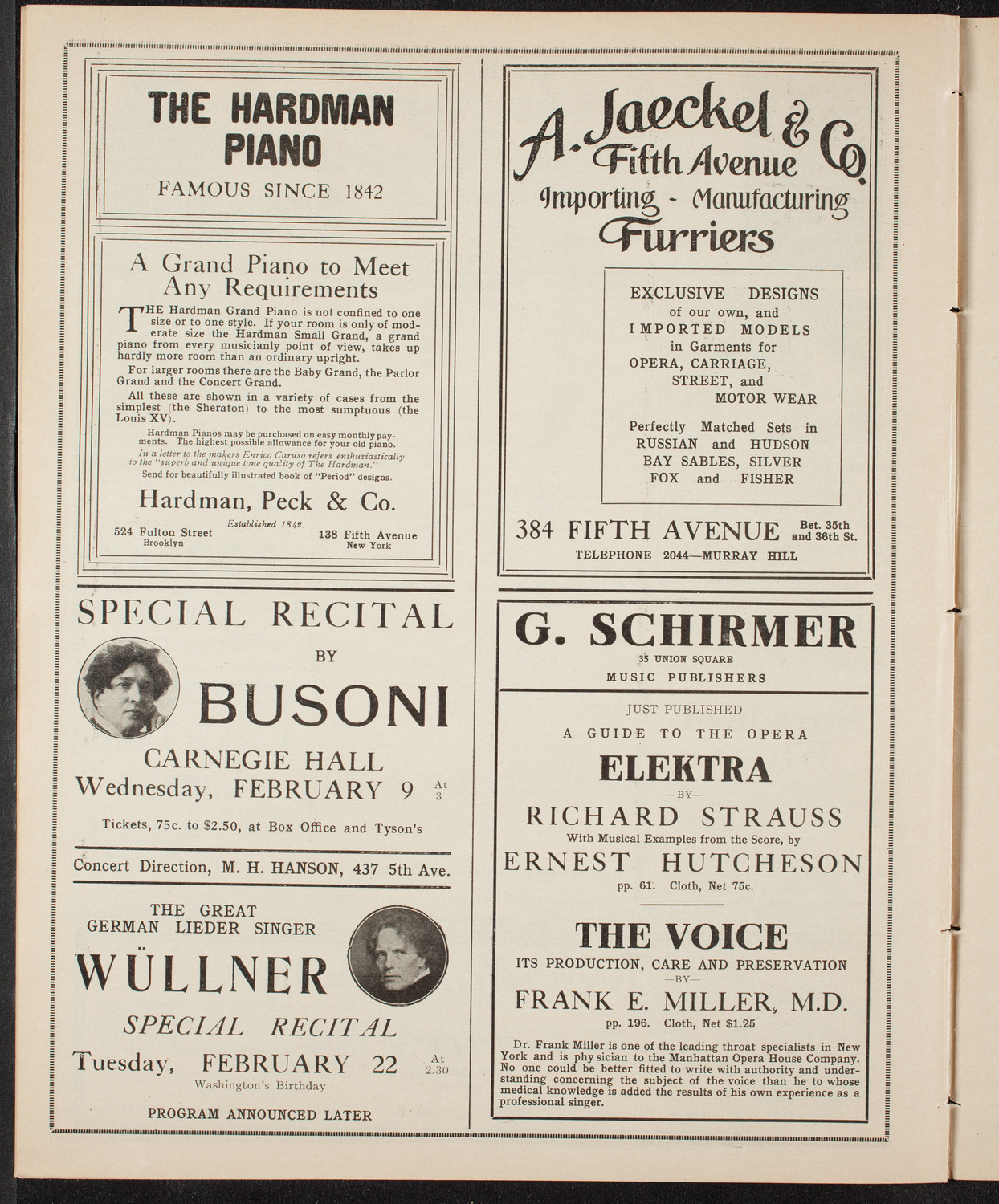 New York Banks' Glee Club, February 5, 1910, program page 8