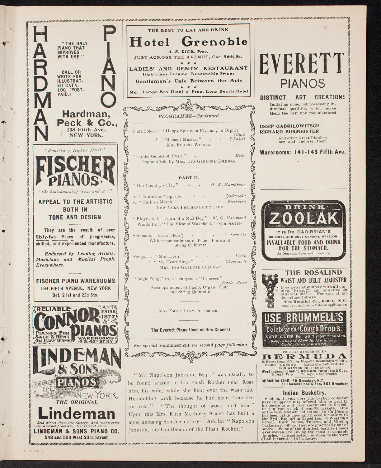 New York Banks' Glee Club, February 12, 1903, program page 7