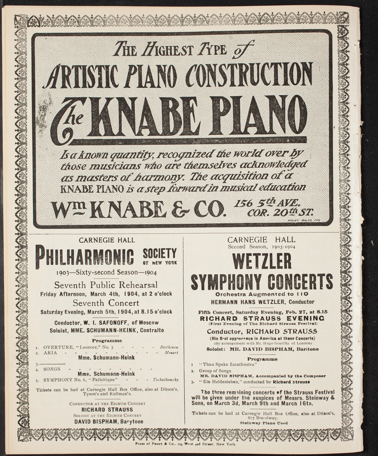 People's Choral Union, February 22, 1904, program page 12