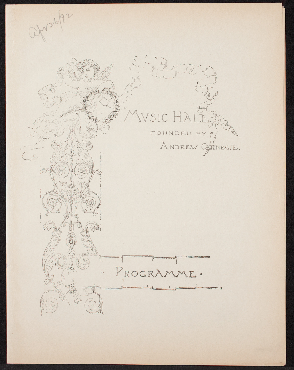 Our Quartette, April 26, 1892, program page 1