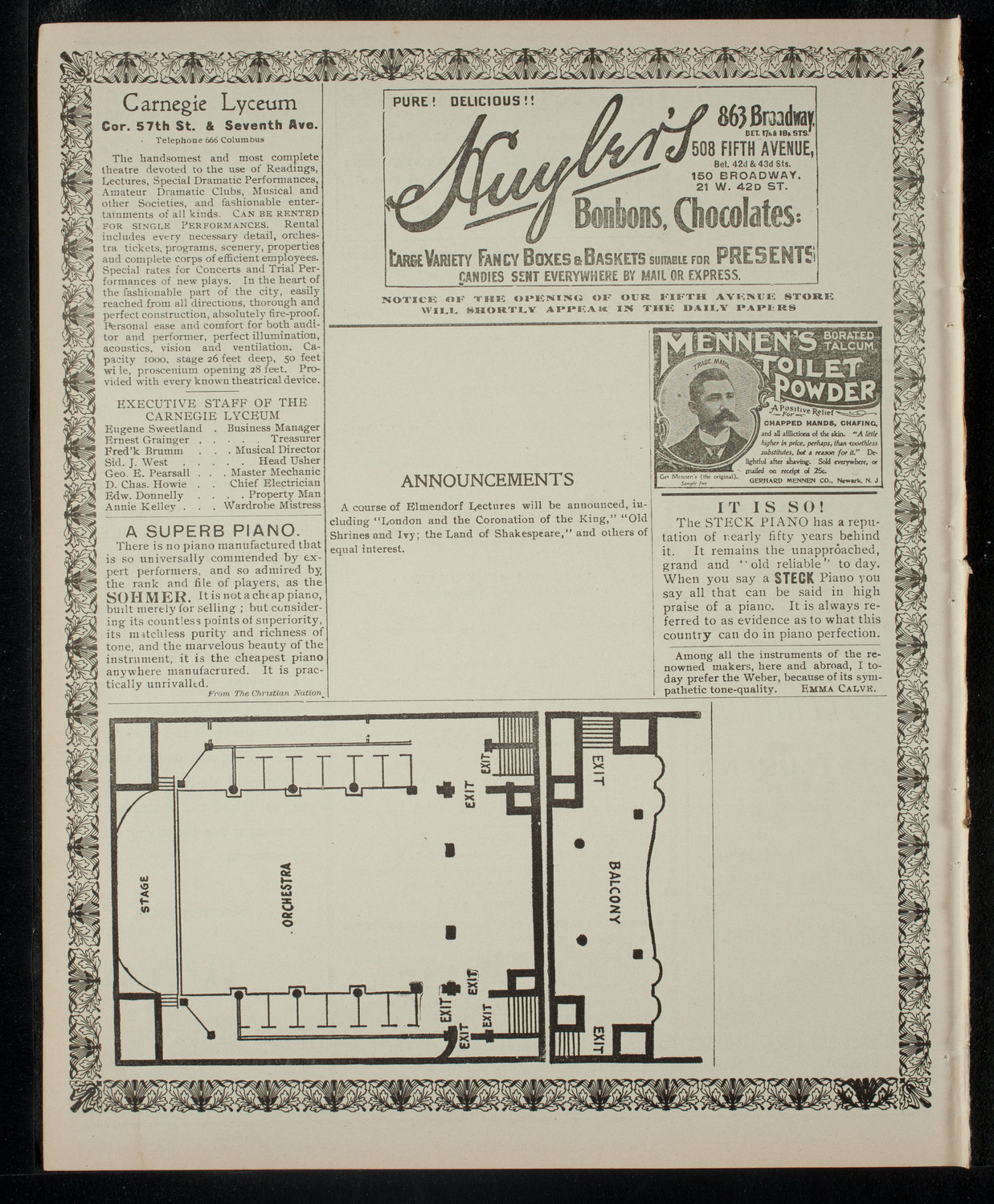 Cercle Littéraire Franco-Américain, October 11, 1902, program page 4