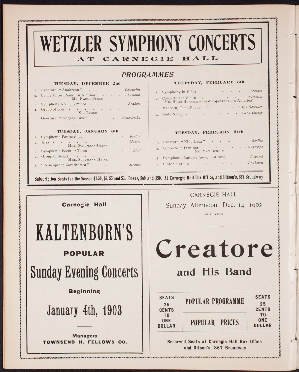 Symphony Concert for Young People, November 29, 1902, program page 8