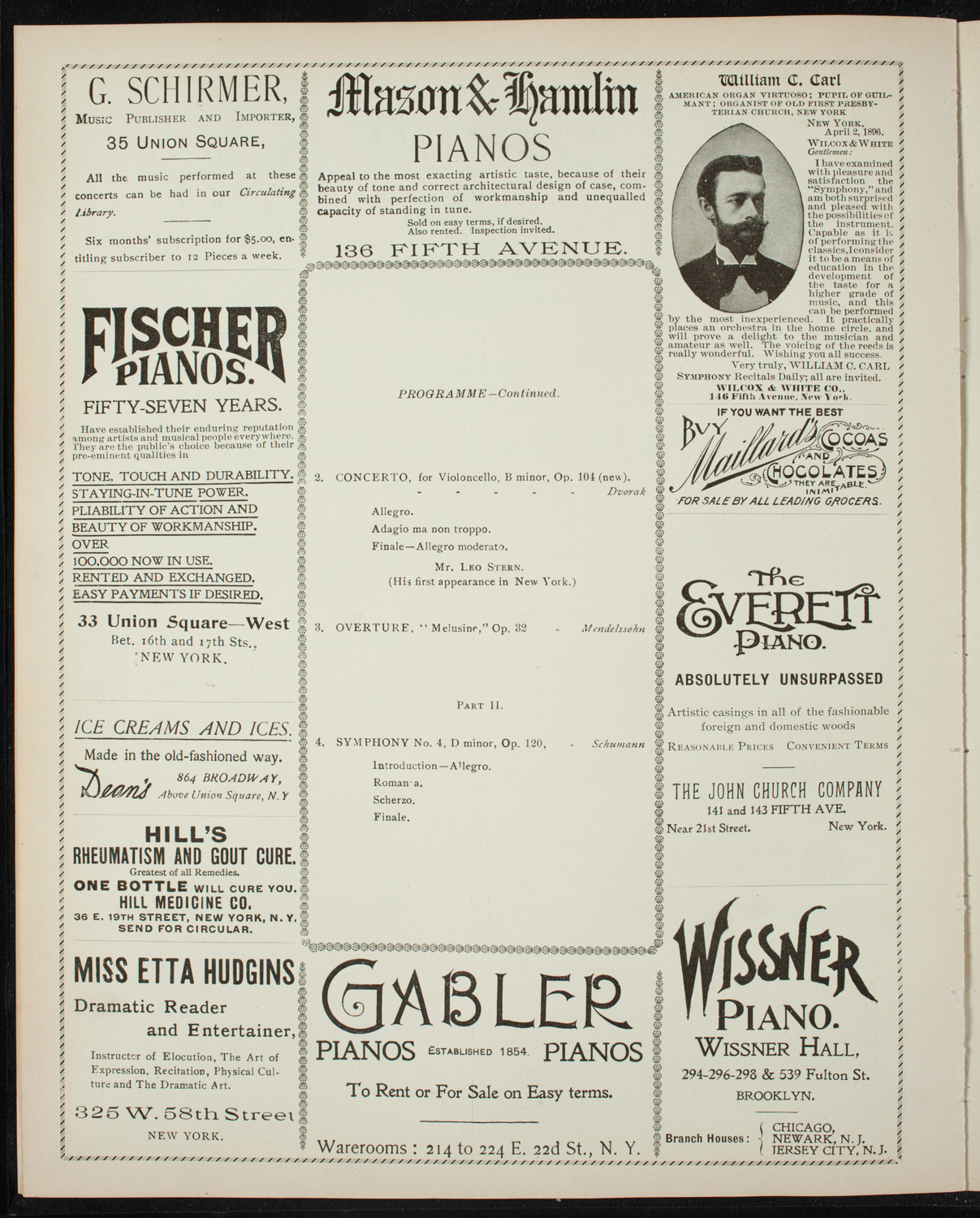 New York Philharmonic, March 5, 1897, program page 6