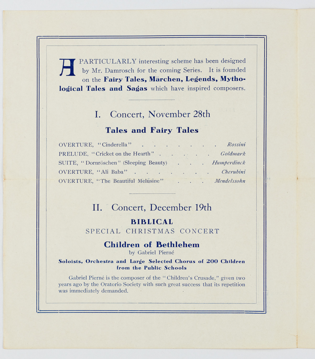 Symphony Concert for Young People, 1908-1909