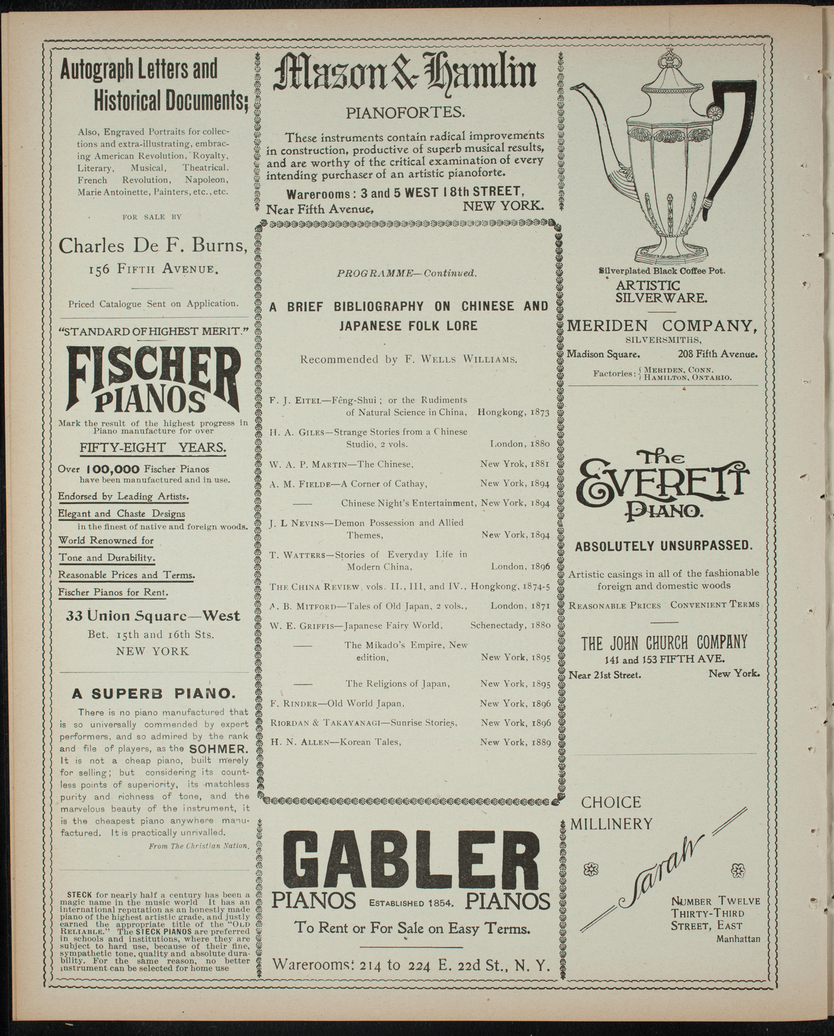 Comparative Literature Society Saturday Morning Conference, February 25, 1899, program page 6