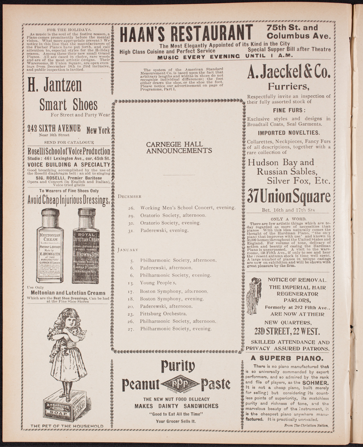 Musical Art Society of New York, December 21, 1899, program page 2