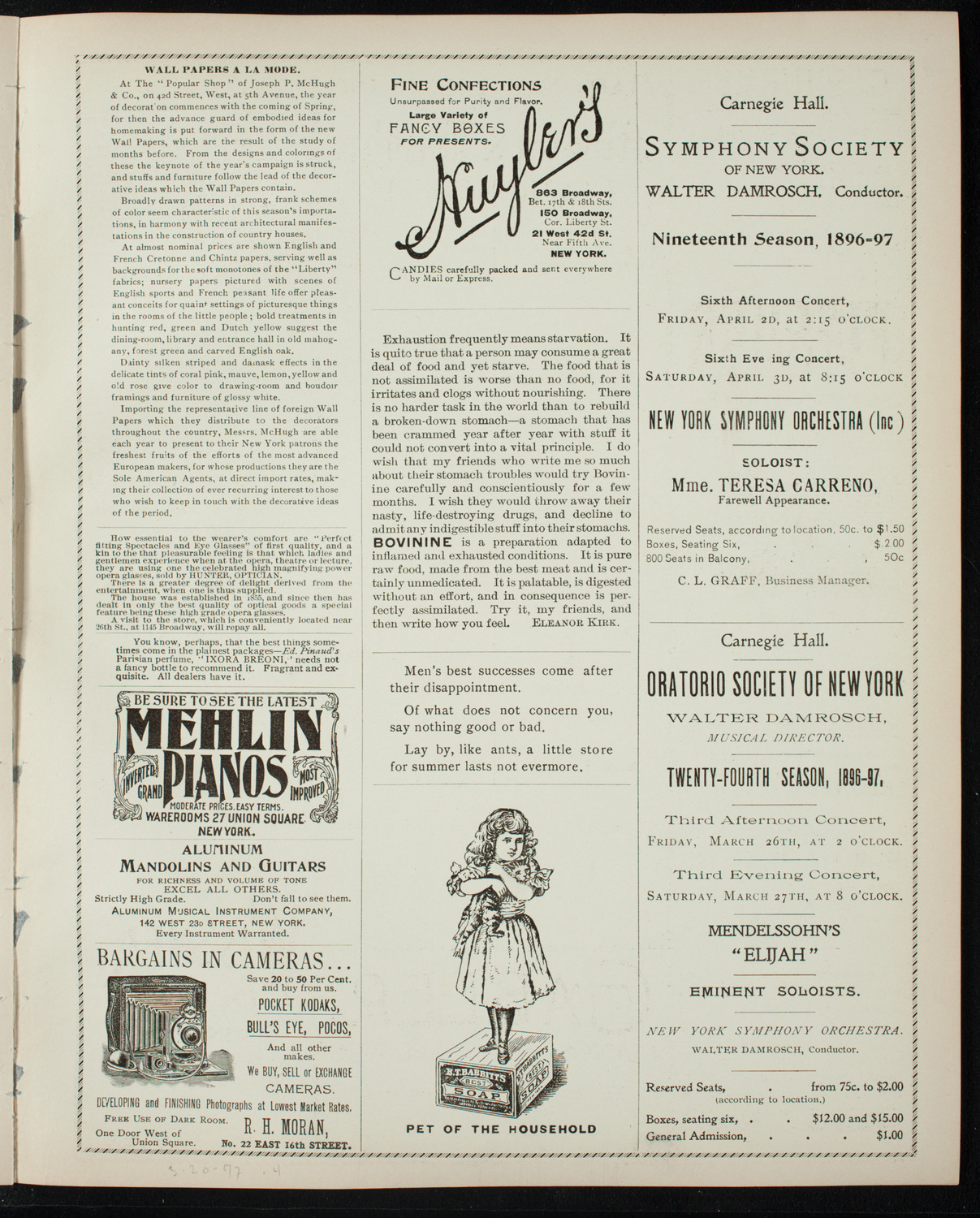 New York Symphony Orchestra, March 20, 1897, program page 7