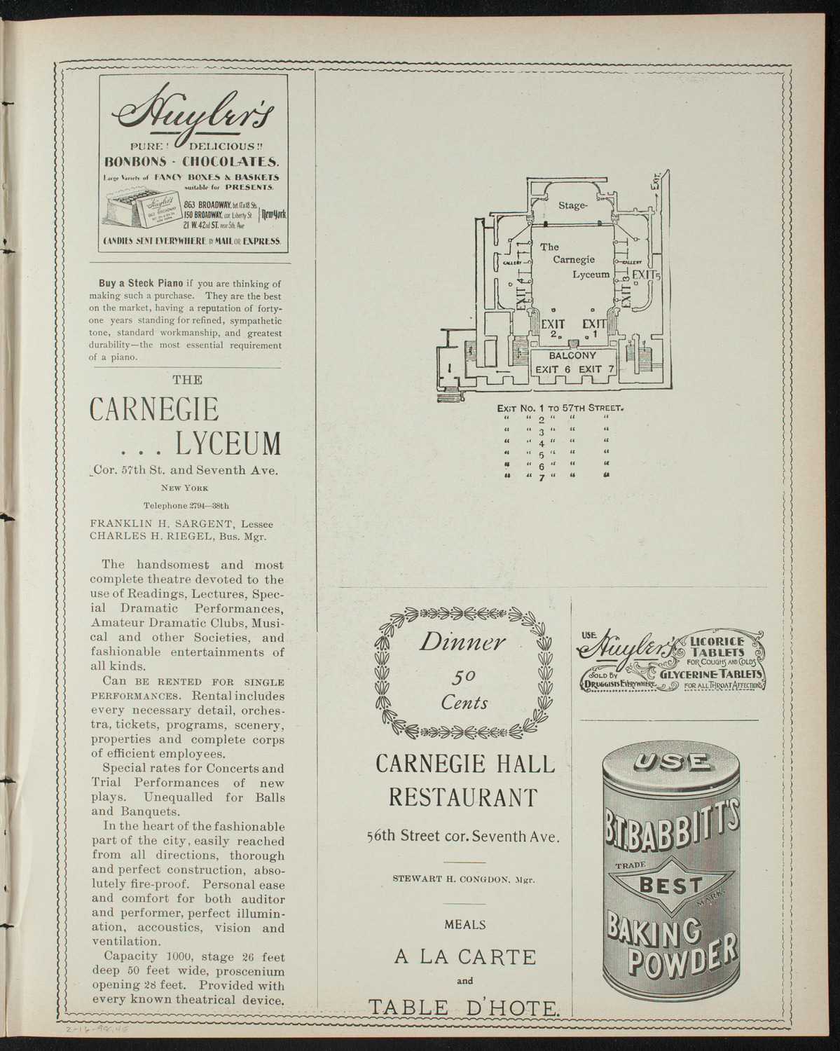 Amateur Comedy Club, February 16, 1898, program page 7