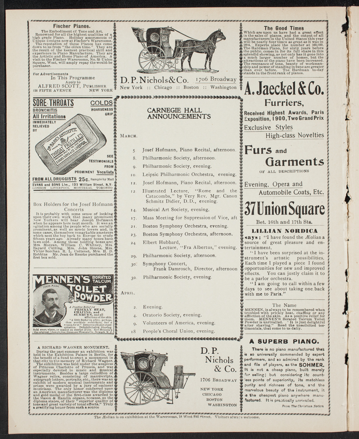 Leipzig Philharmonic Orchestra, March 3, 1901, program page 2