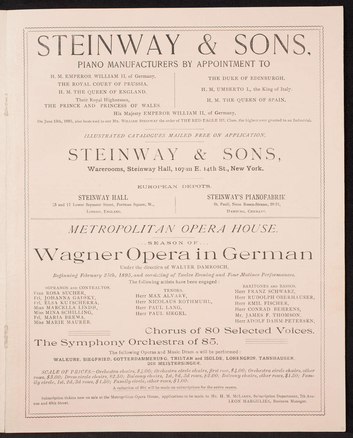 New York Philharmonic, December 15, 1894, program page 5