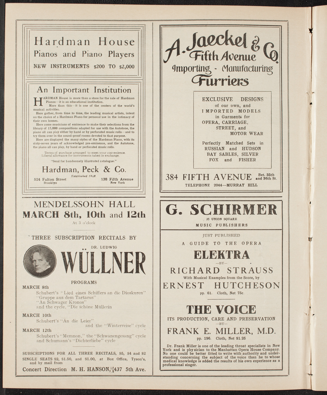 Oratorio Society of New York, February 28, 1910, program page 8