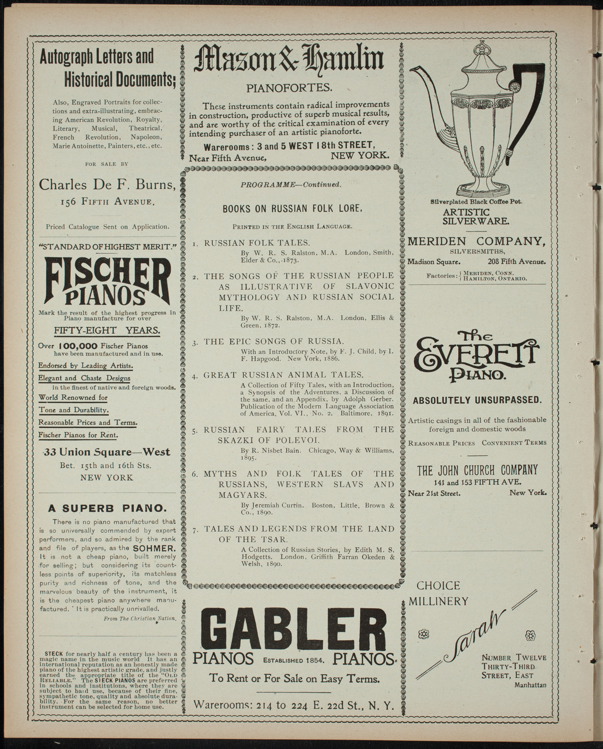 Comparative Literature Society Saturday Morning Conference, March 18, 1899, program page 6