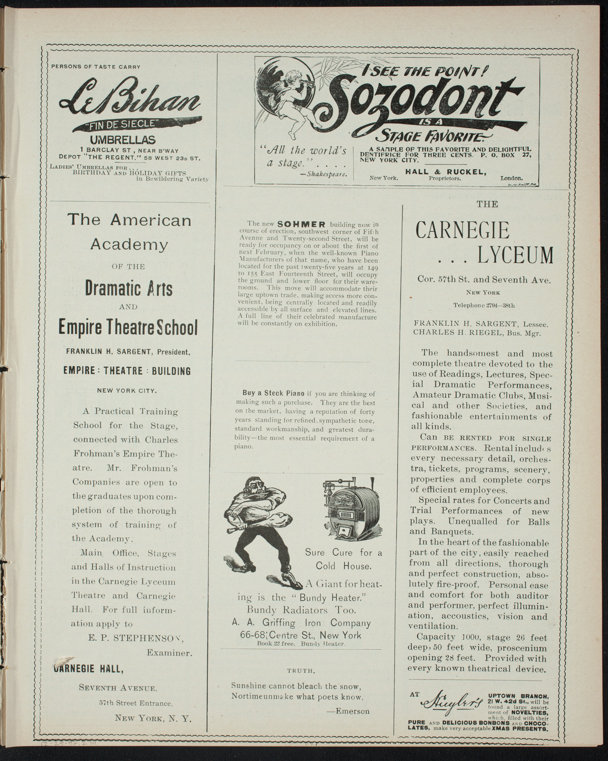 Powers-Mannes Wednesday Morning Musicale, December 29, 1897, program page 3