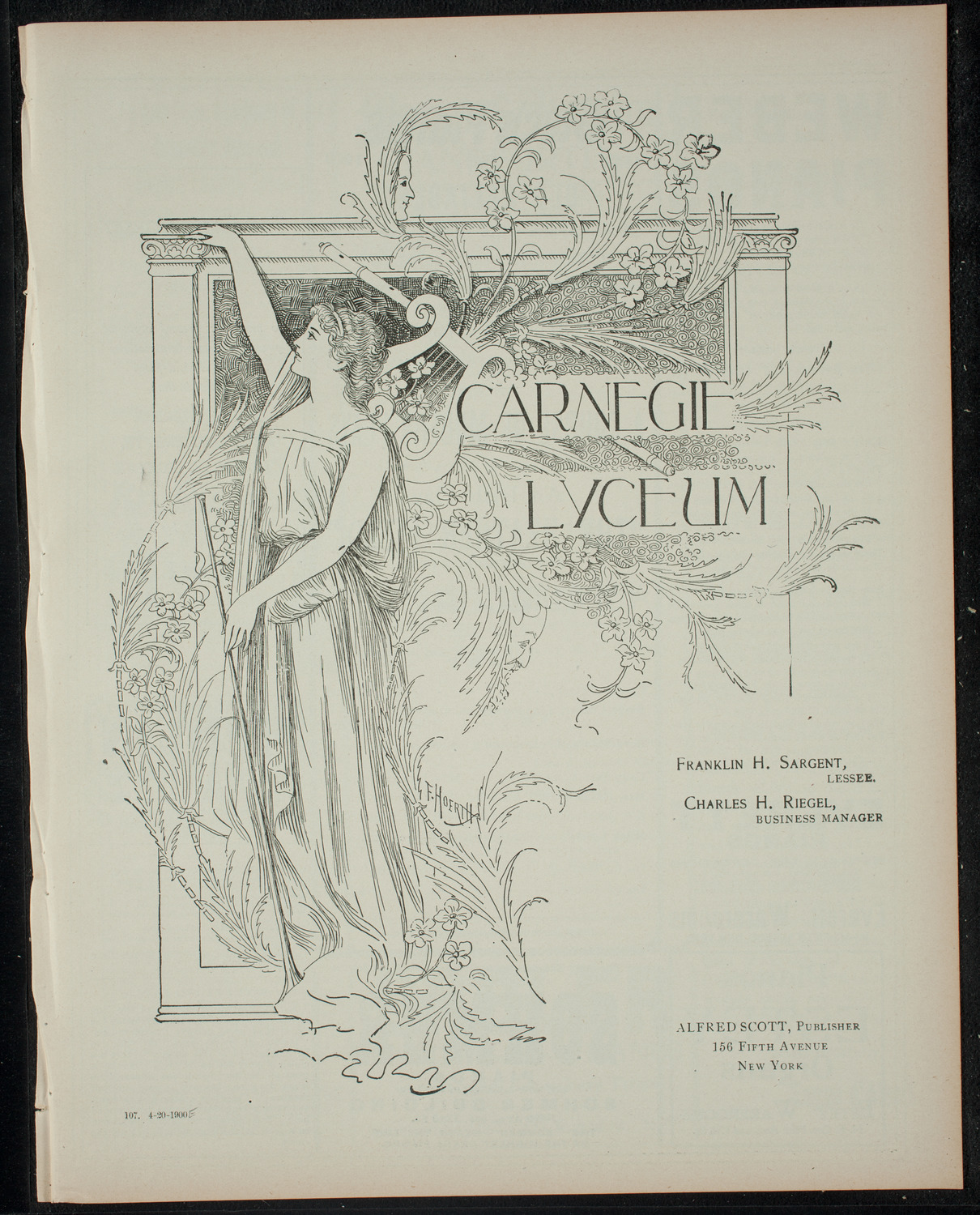 George Peabody Eustis: A Course of Modern Plays, April 20, 1900, program page 1