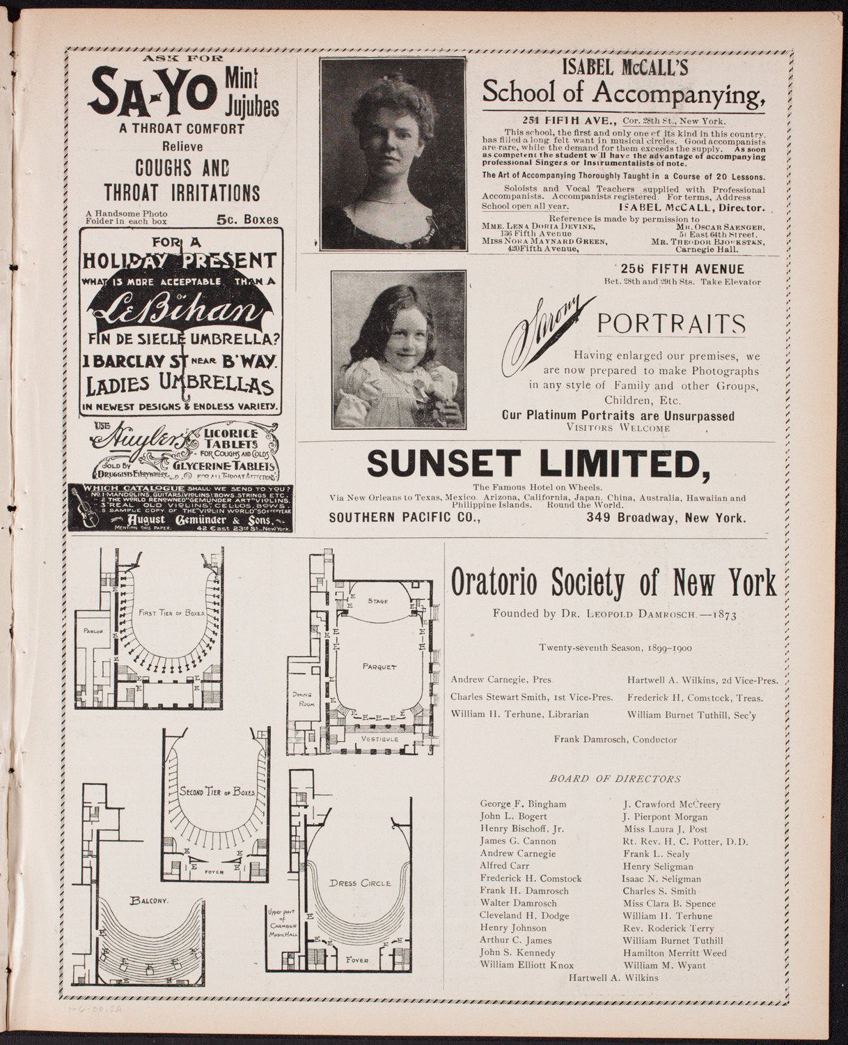 Ignacy Jan Paderewski, Piano, January 6, 1900, program page 3