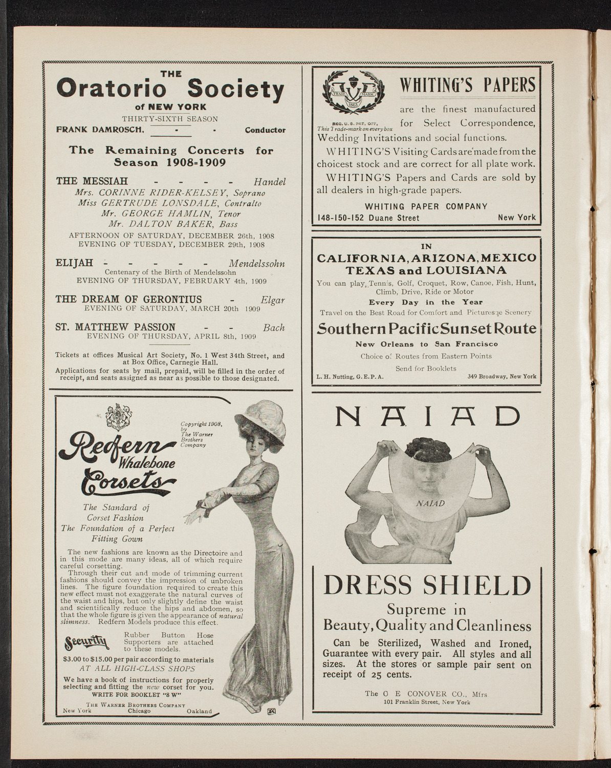 New York Festival Chorus and Orchestra, December 20, 1908, program page 2