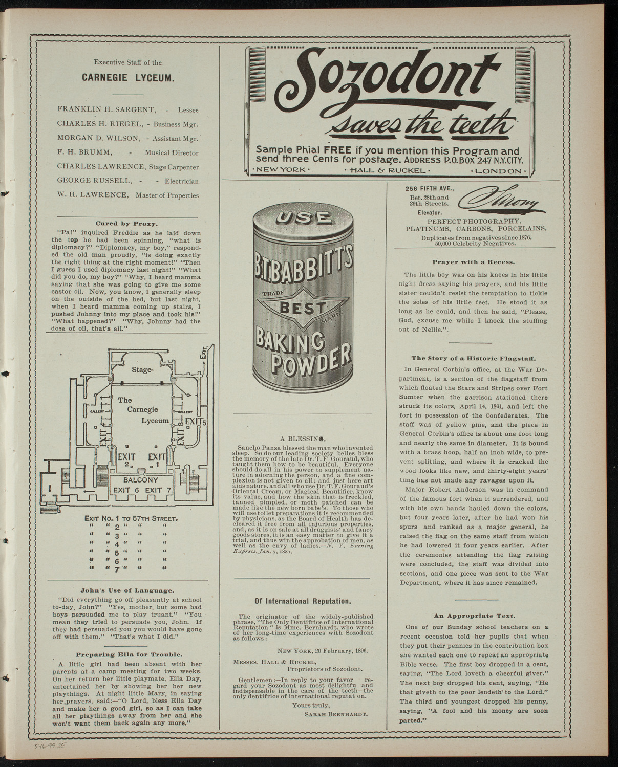 New York Banks' Glee Club, May 16, 1899, program page 3