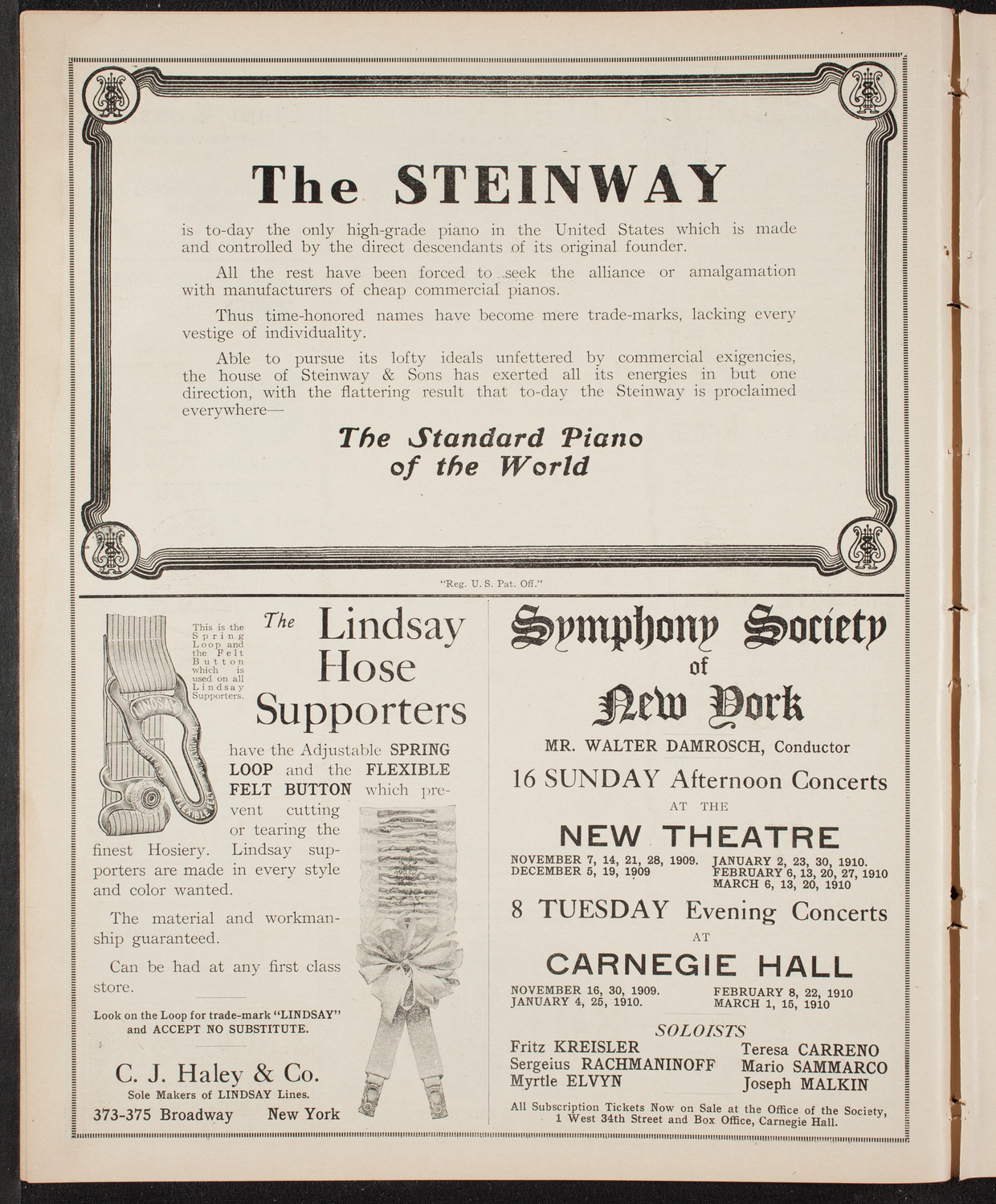 Lecture by R.G. Knowles, October 24, 1909, program page 4