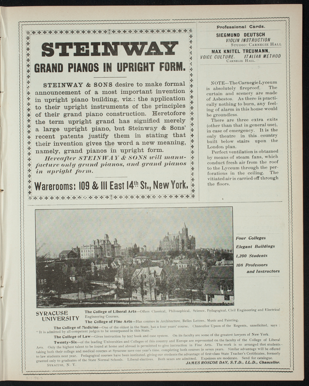 Students Dramatic Club, February 1, 1898, program page 5