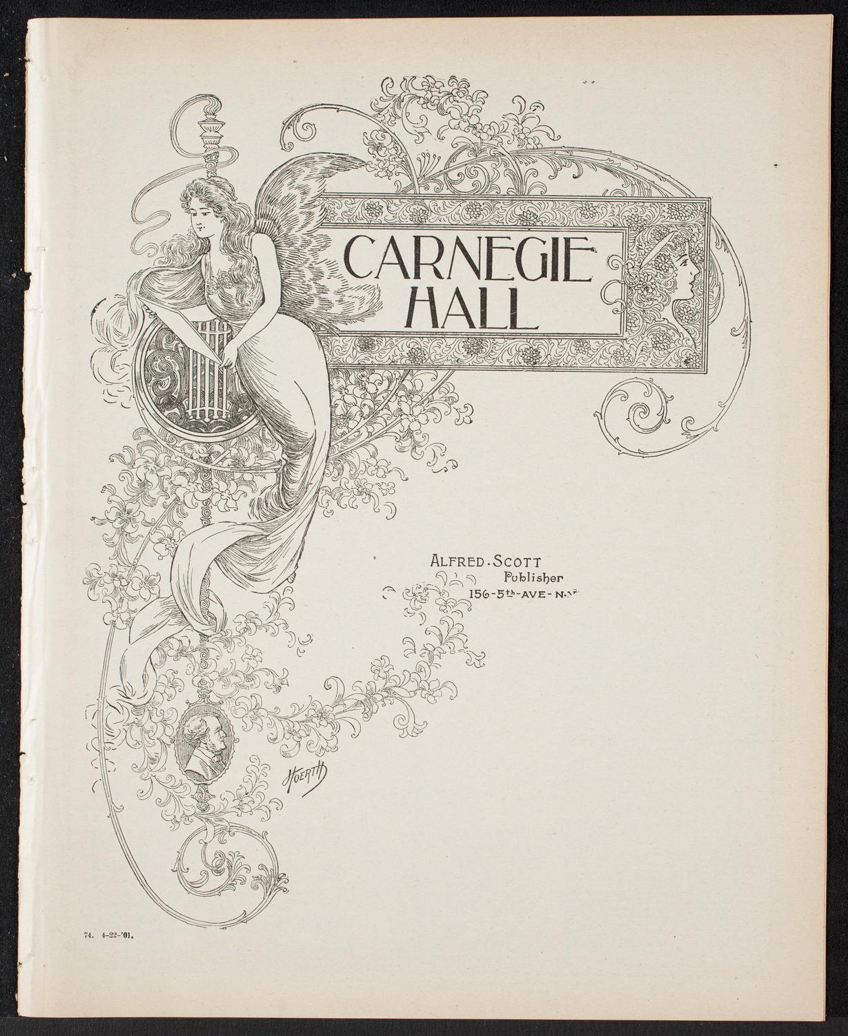 Teresa Carreño, Piano, April 22, 1901, program page 1