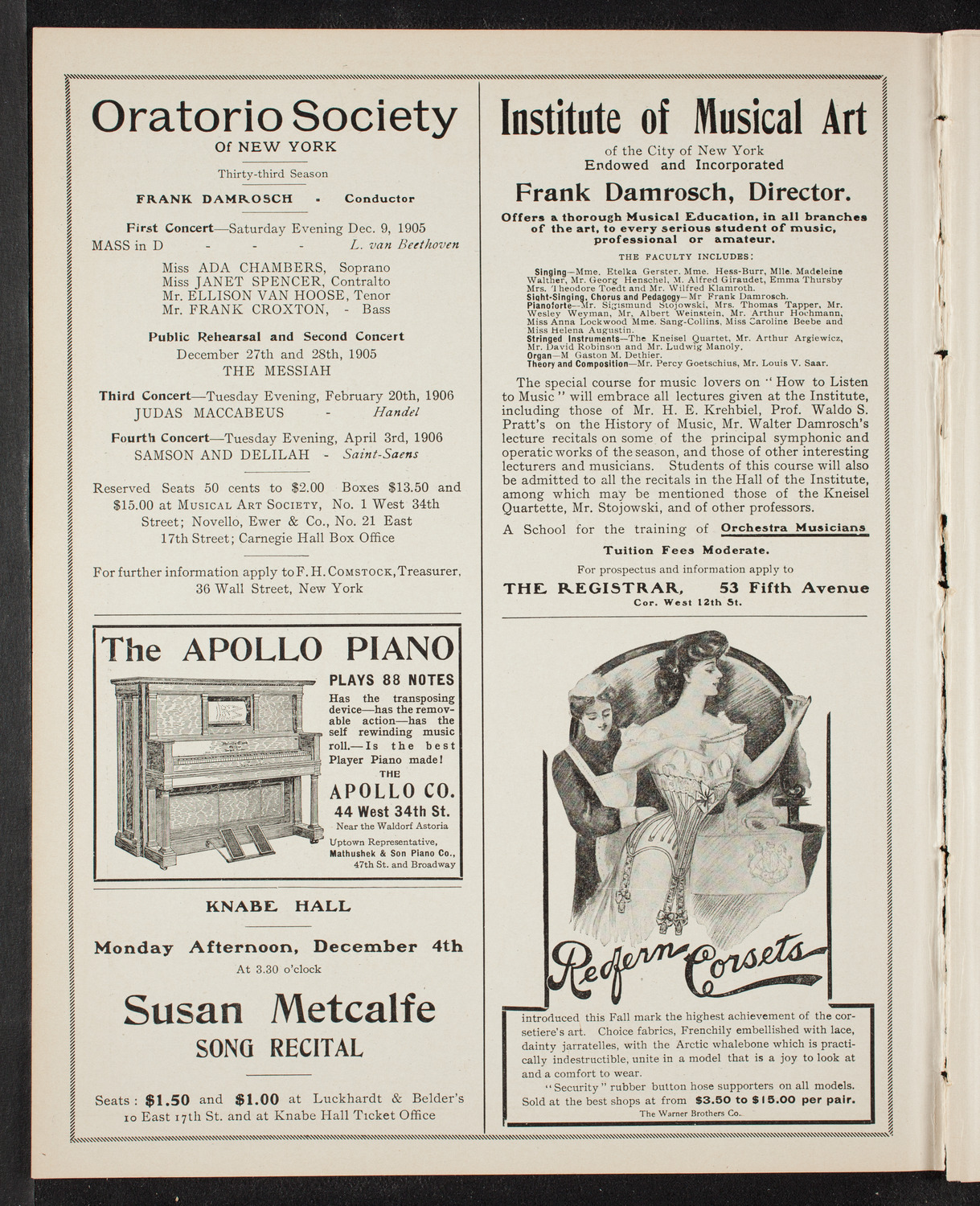 New York Symphony Orchestra, November 28, 1905, program page 2