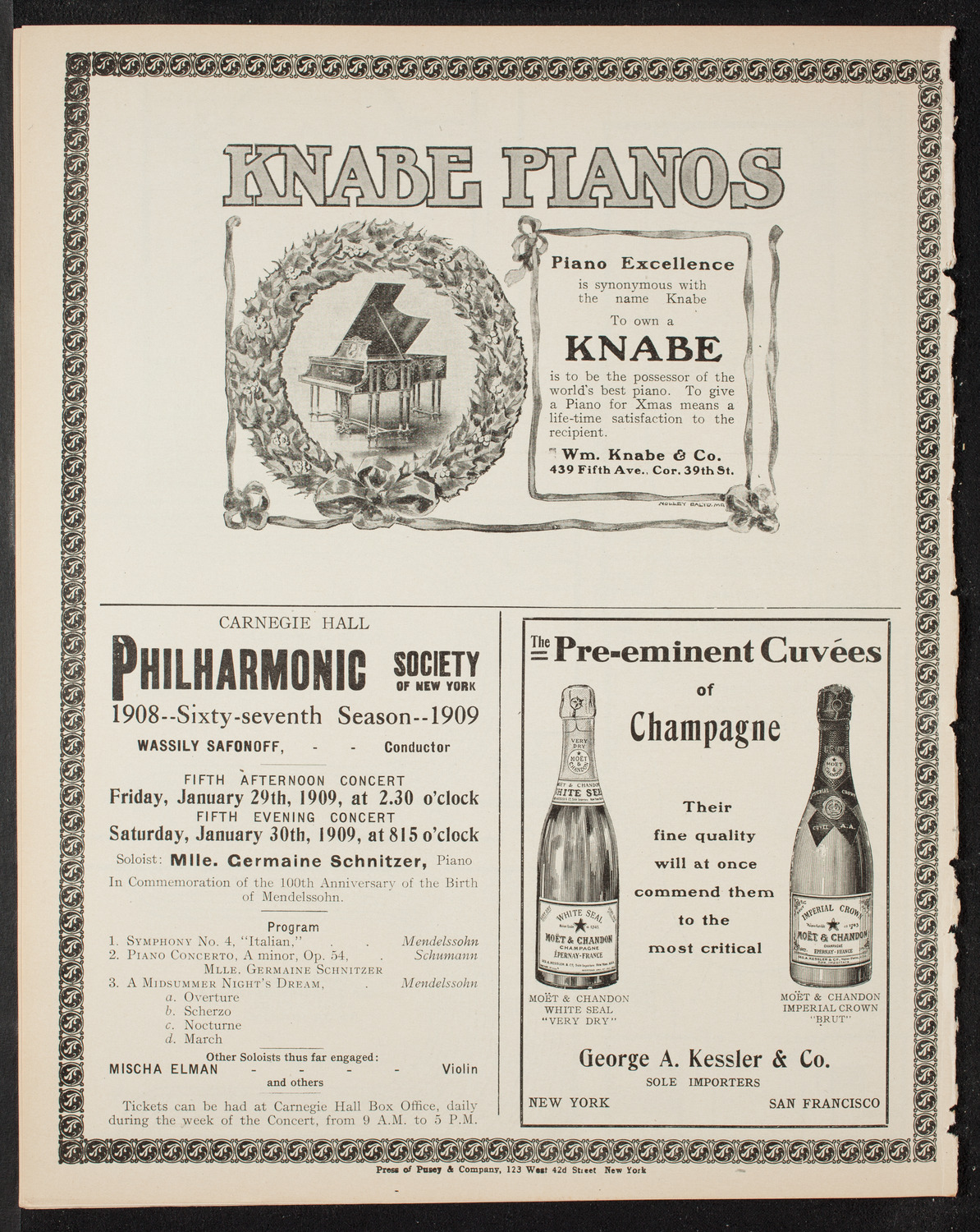 Boston Symphony Orchestra, January 9, 1909, program page 12