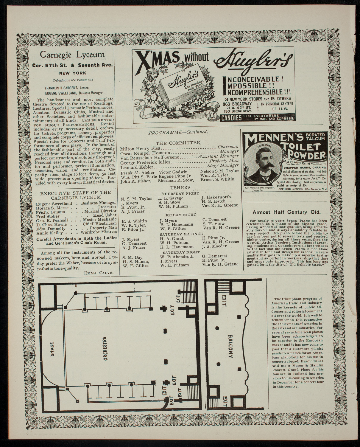 Columbia Sophomore Dramatic Association: The 1904 Sophomore Show, December 21, 1901, program page 4