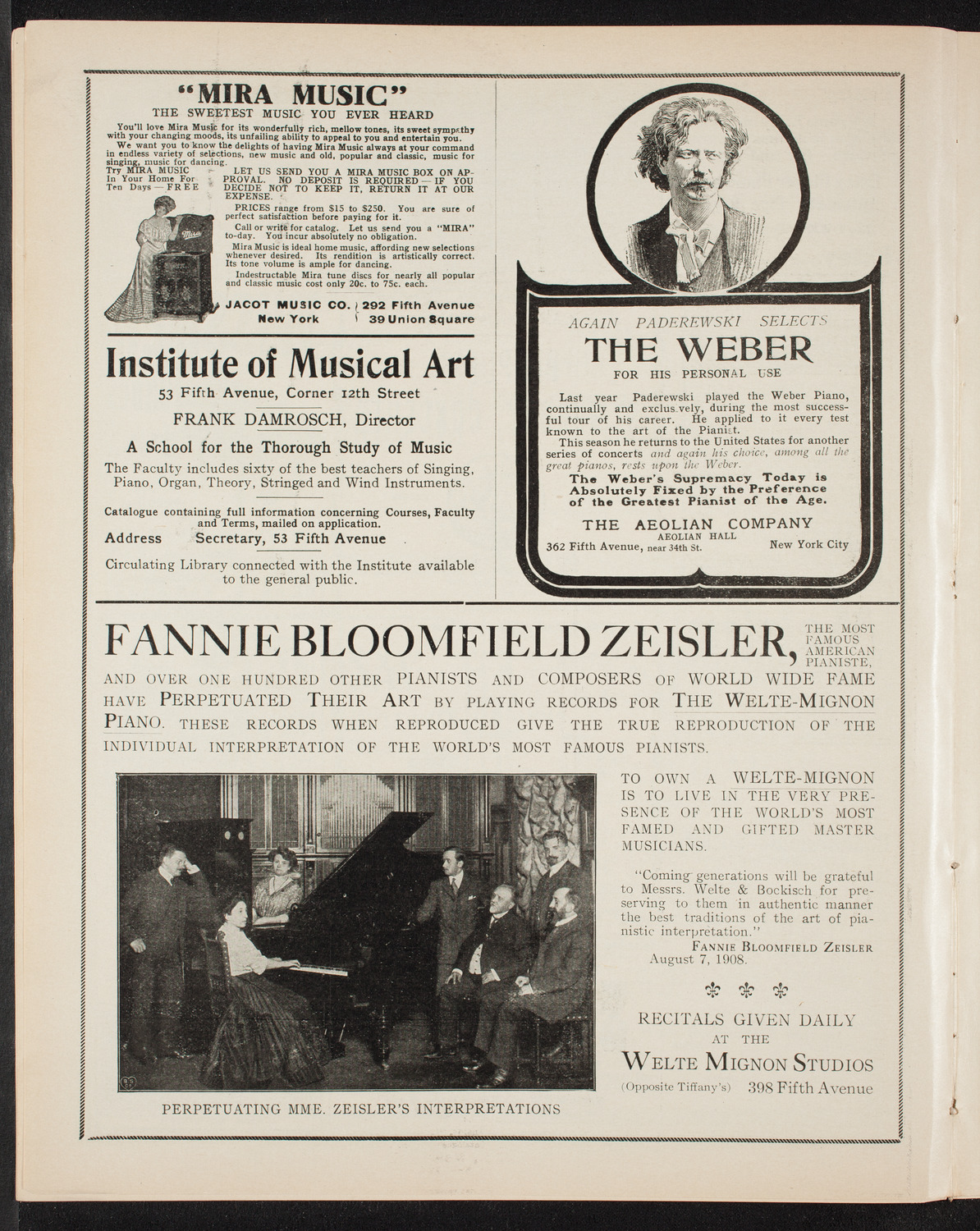 People's Symphony Concert, December 18, 1908, program page 6