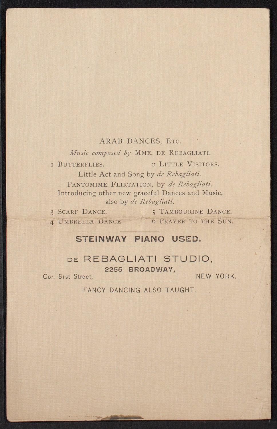 Students of Madame G.H. de Rebagliati, April 11, 1907, program page 4