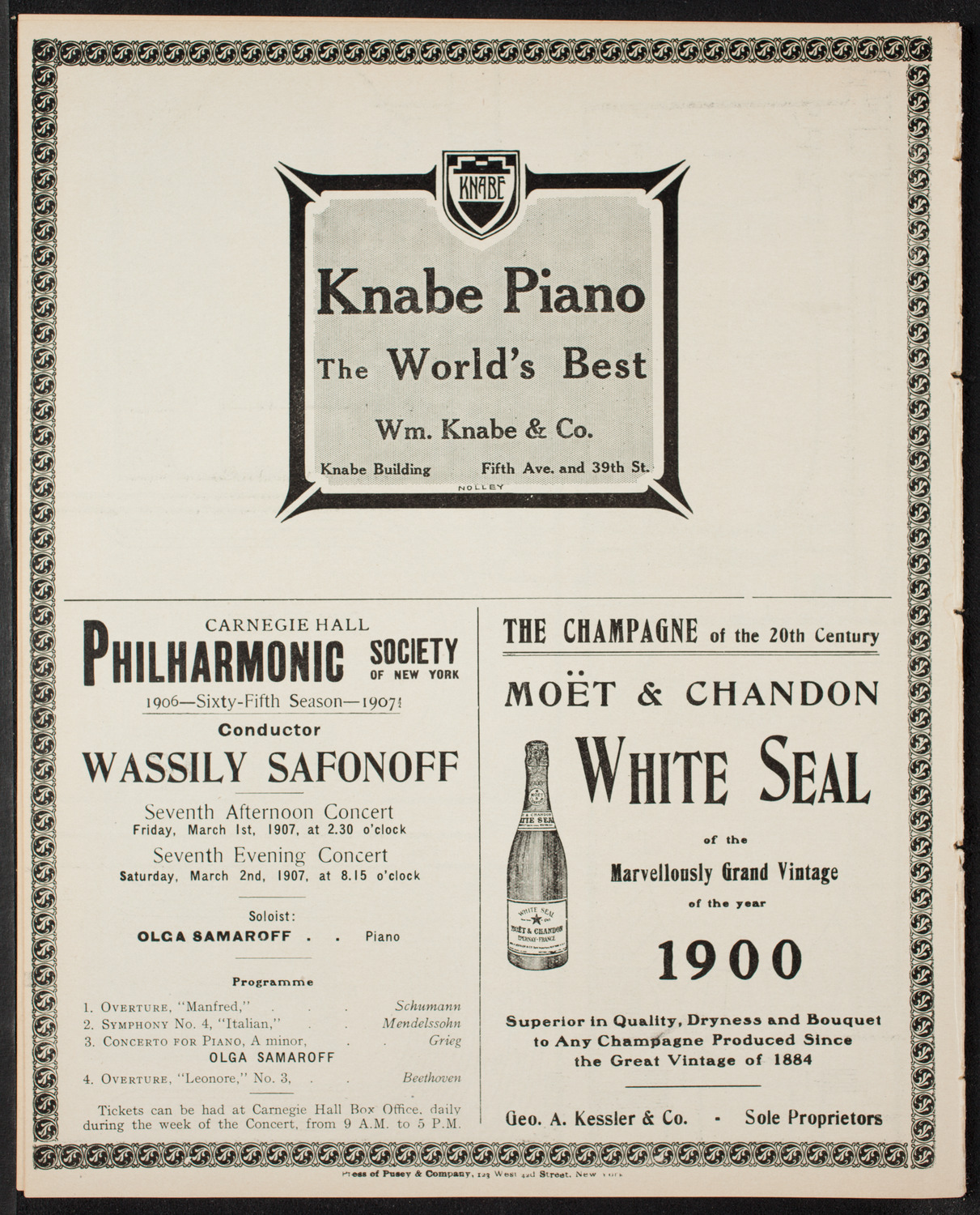 Pittsburgh Symphony Orchestra and The Mendelssohn Choir of Toronto, February 12, 1907, program page 12