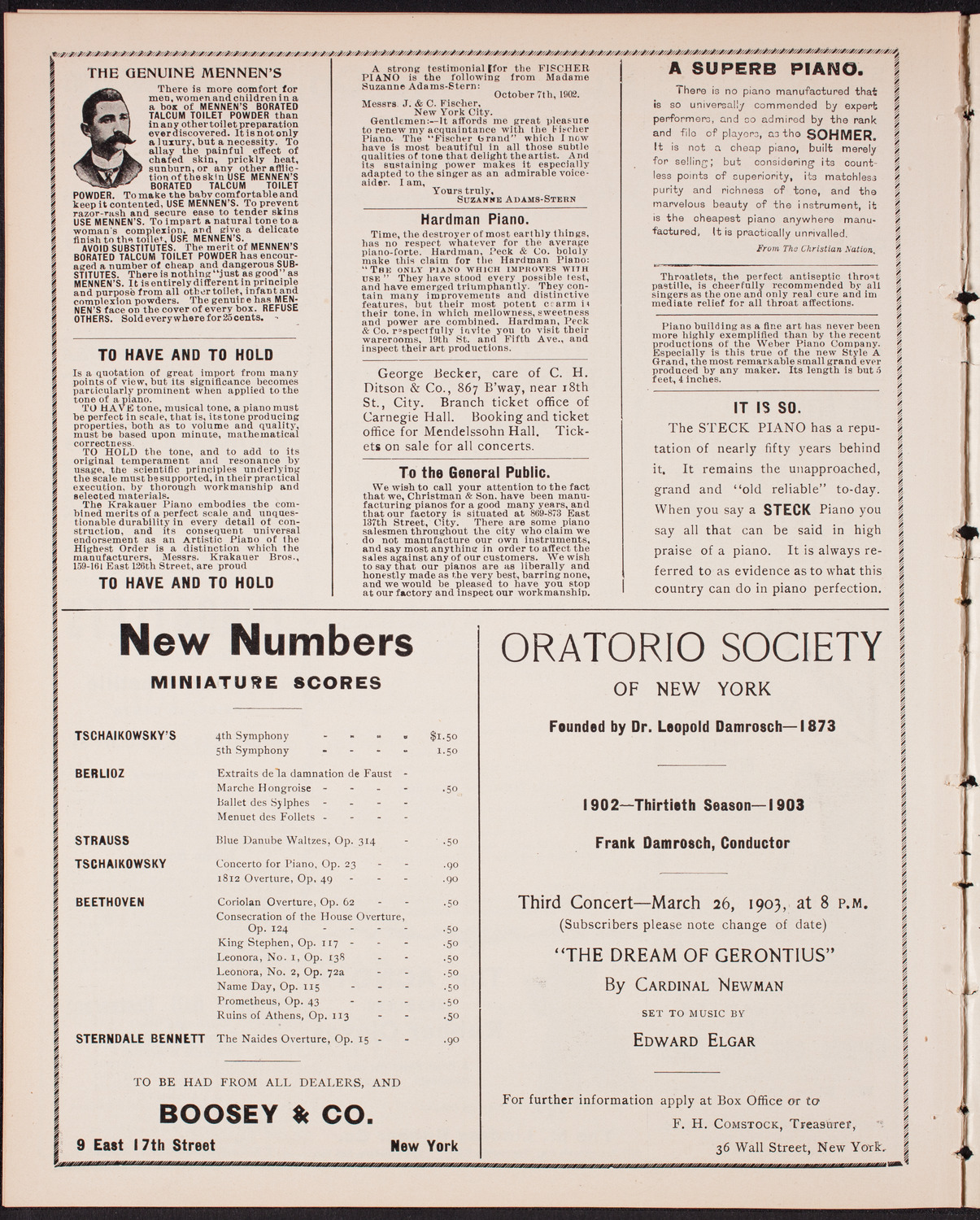 New York Philharmonic, January 10, 1903, program page 10