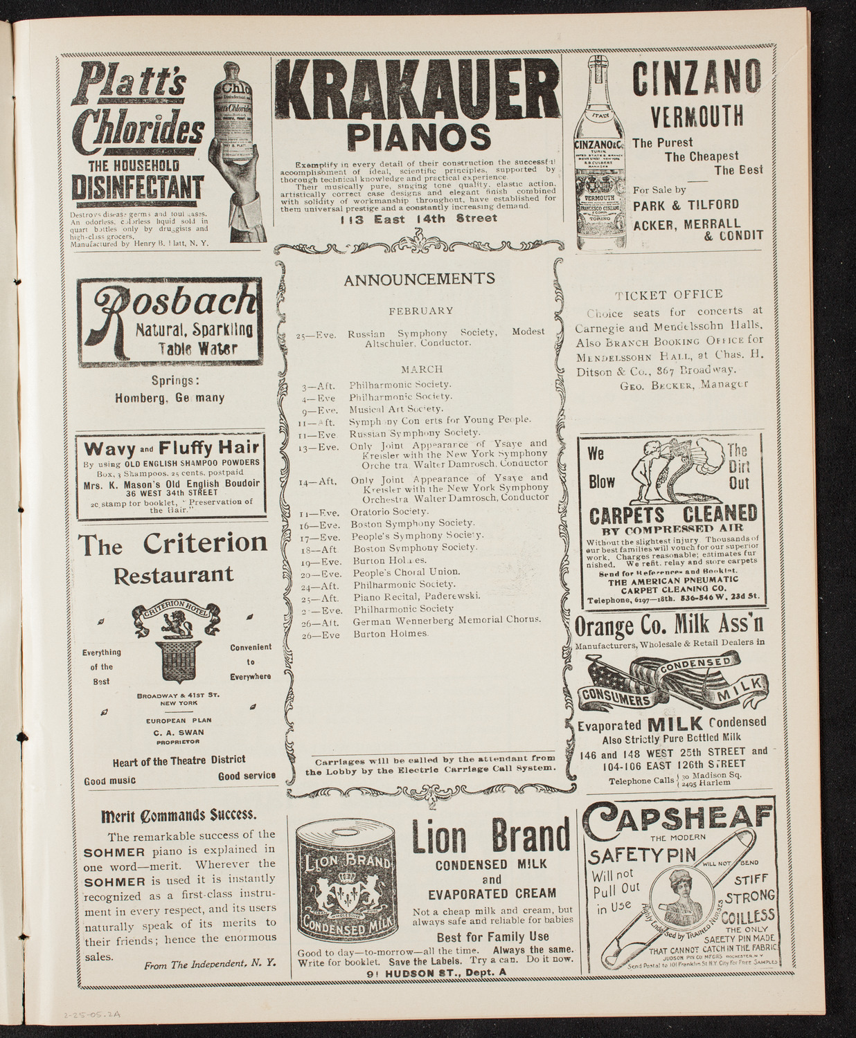 Symphony Concert for Young People, February 25, 1905, program page 3