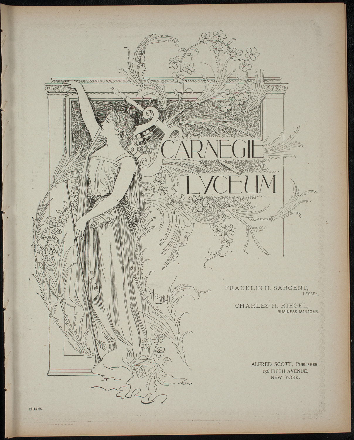 Amateur Comedy Club, December 14, 1898, program page 1