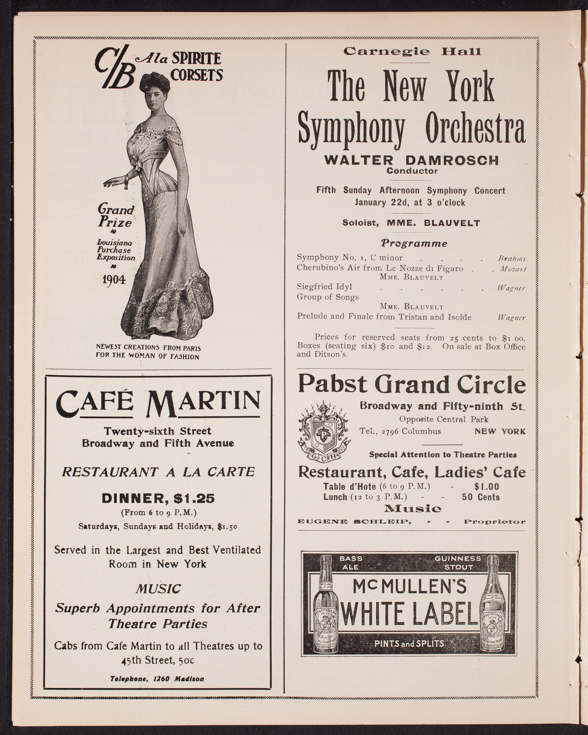Olga Samaroff, Piano, with the New York Symphony Orchestra, January 18, 1905, program page 8