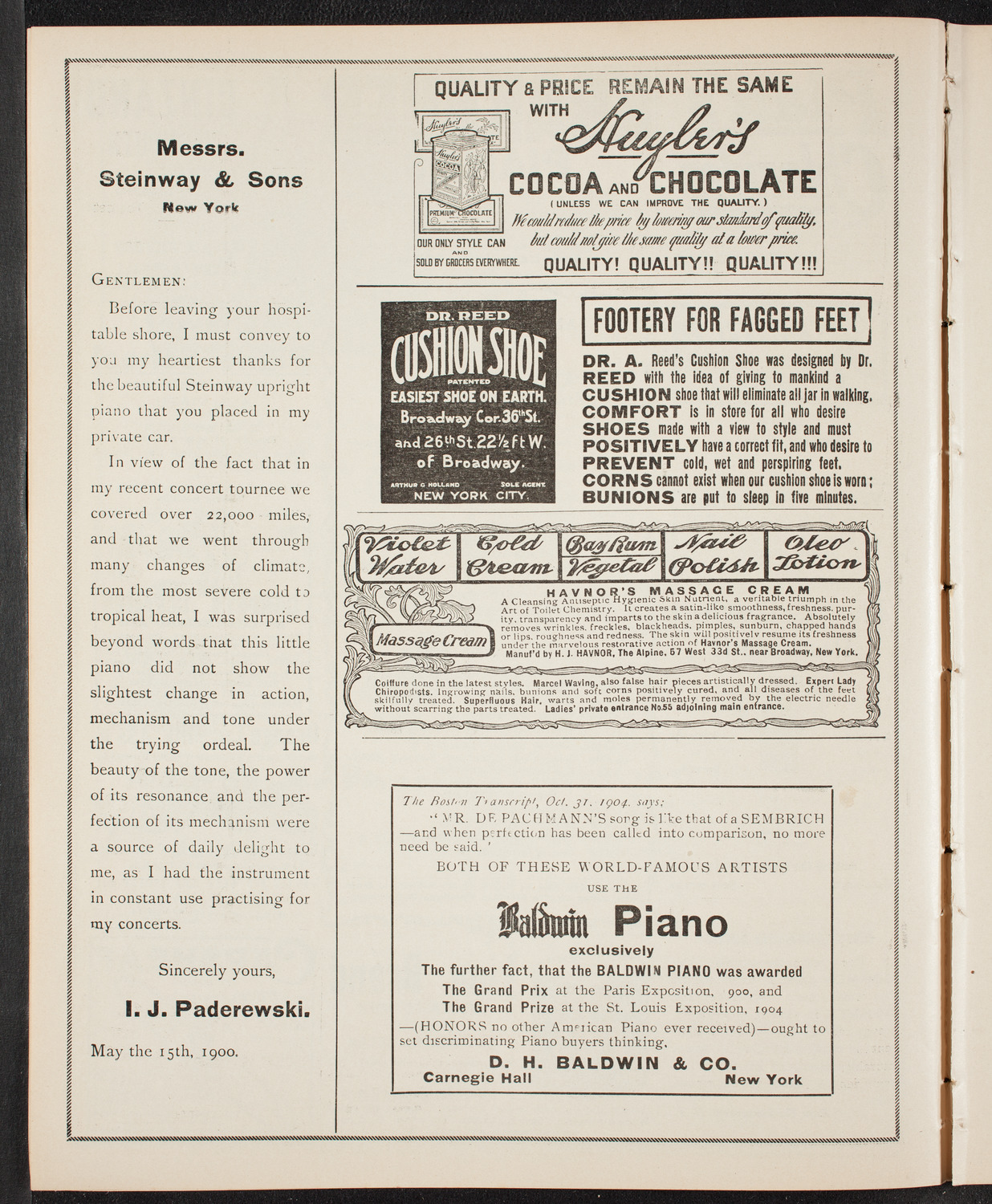 New York Symphony Orchestra, February 5, 1905, program page 4