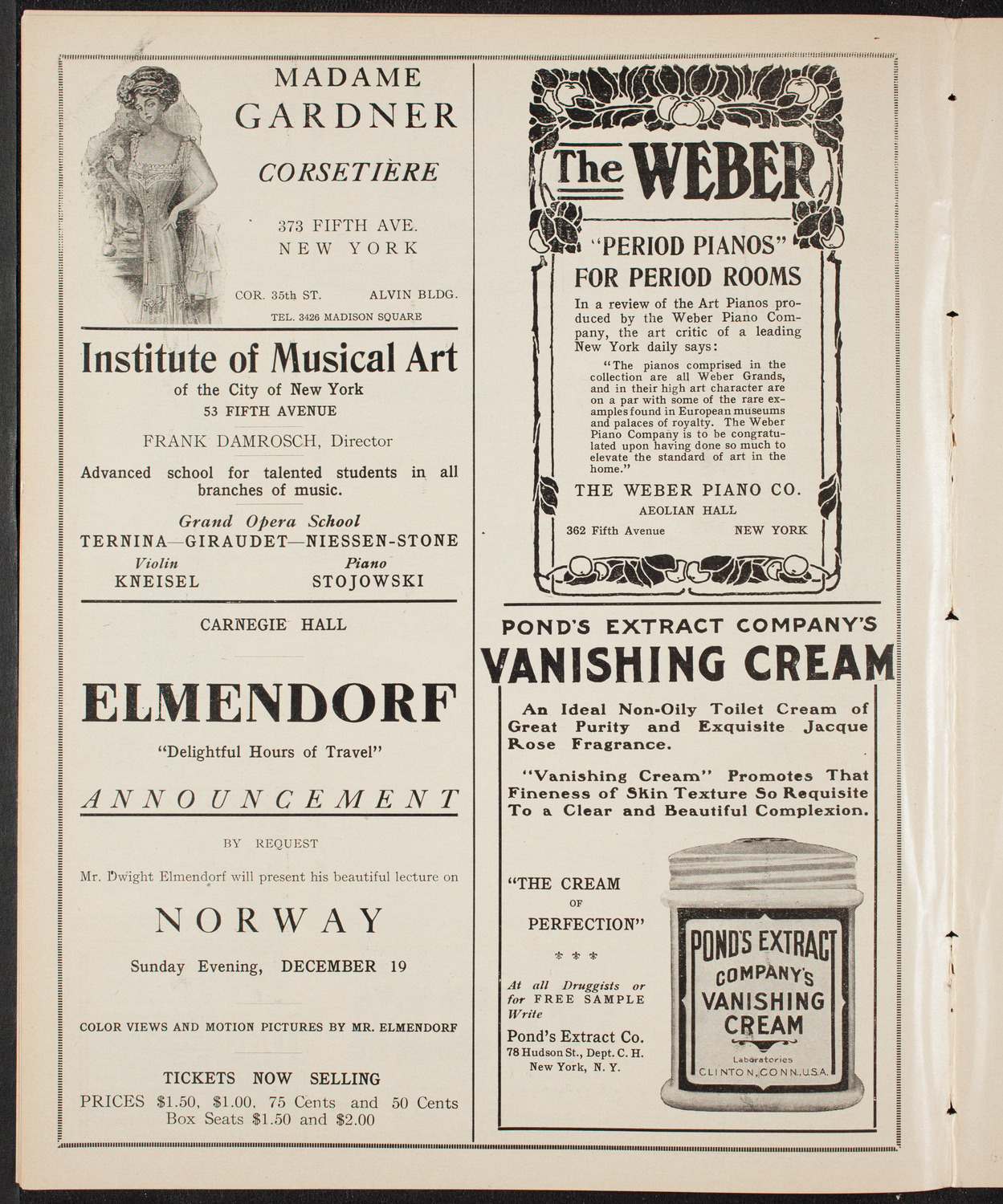 New York Philharmonic, December 16, 1909, program page 6