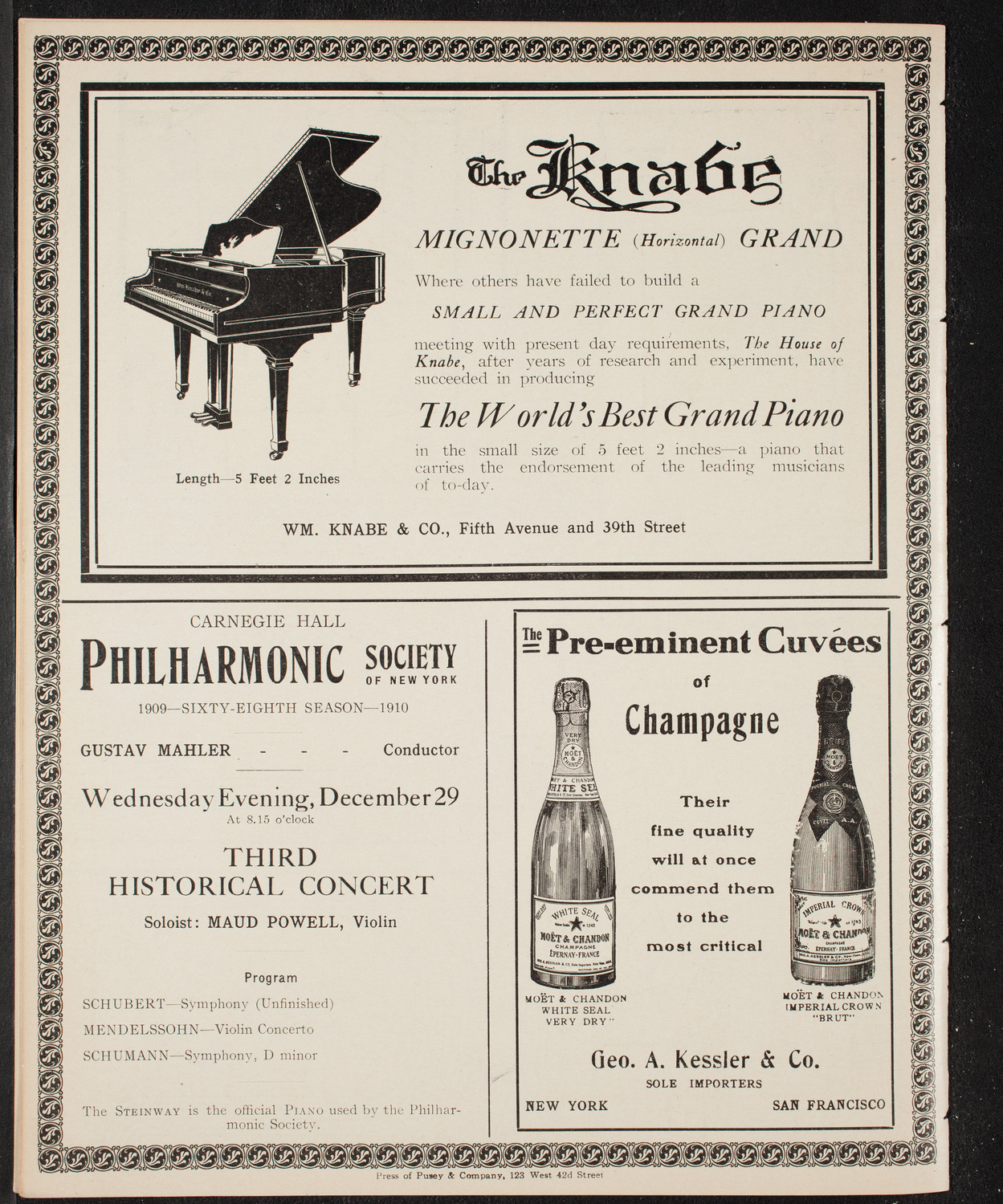 Oratorio Society of New York, December 28, 1909, program page 12