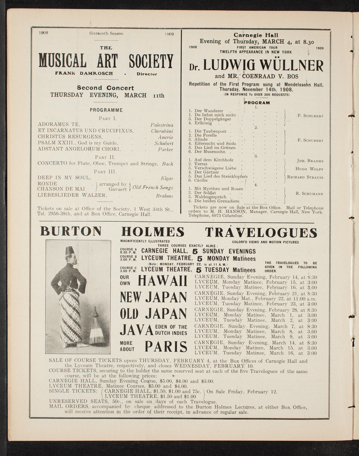 German Liederkranz, February 6, 1909, program page 10