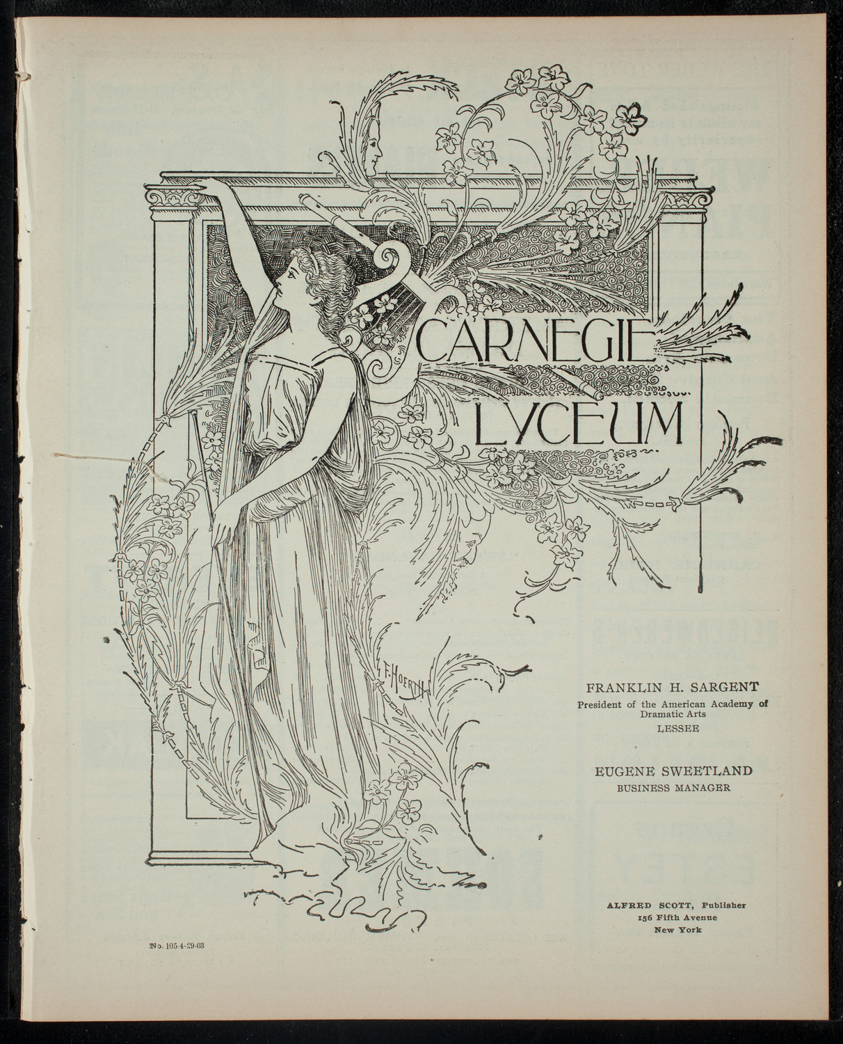 American Academy of Dramatic Arts, April 29, 1903, program page 1