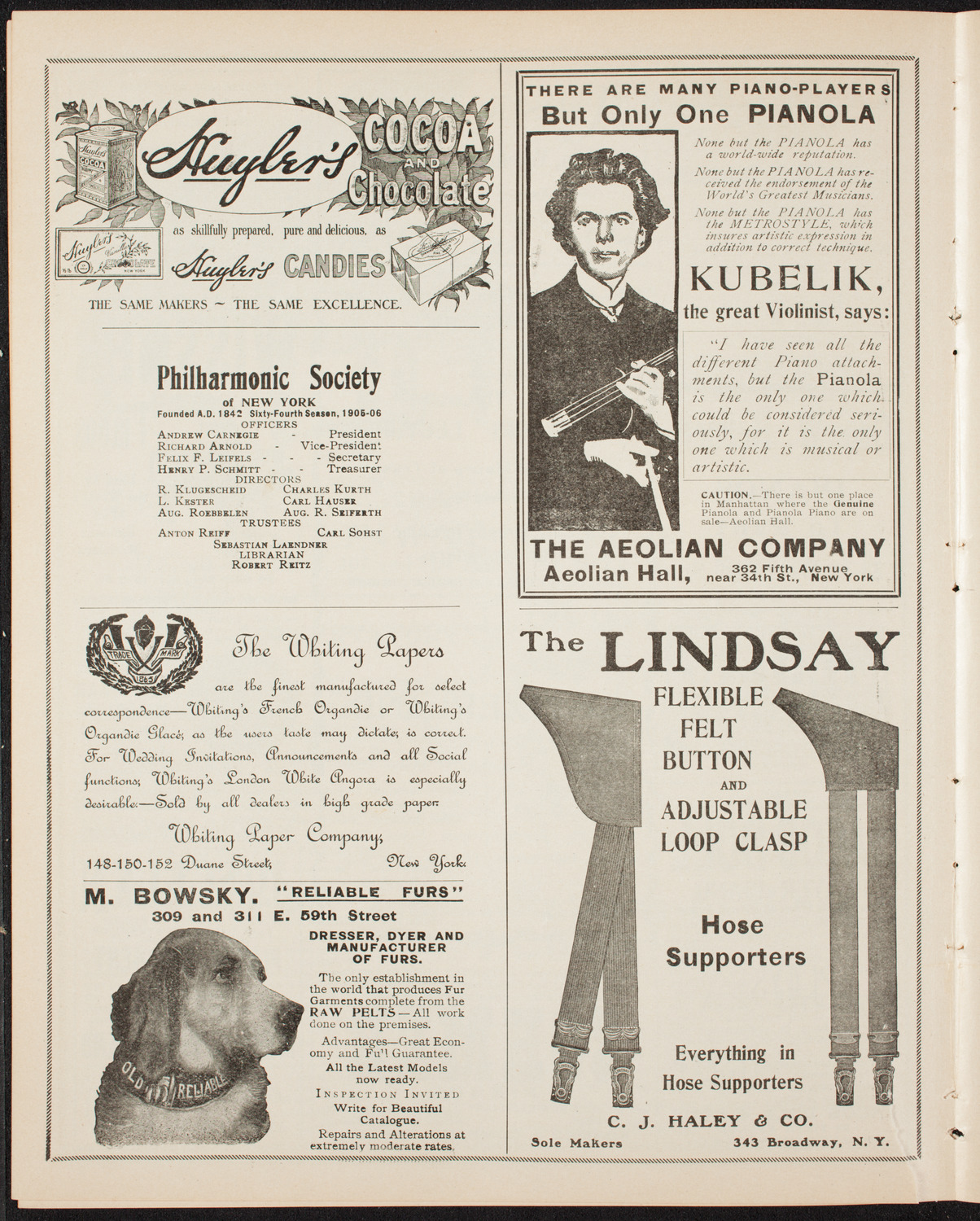 Elmendorf Lecture: Switzerland, March 12, 1906, program page 6