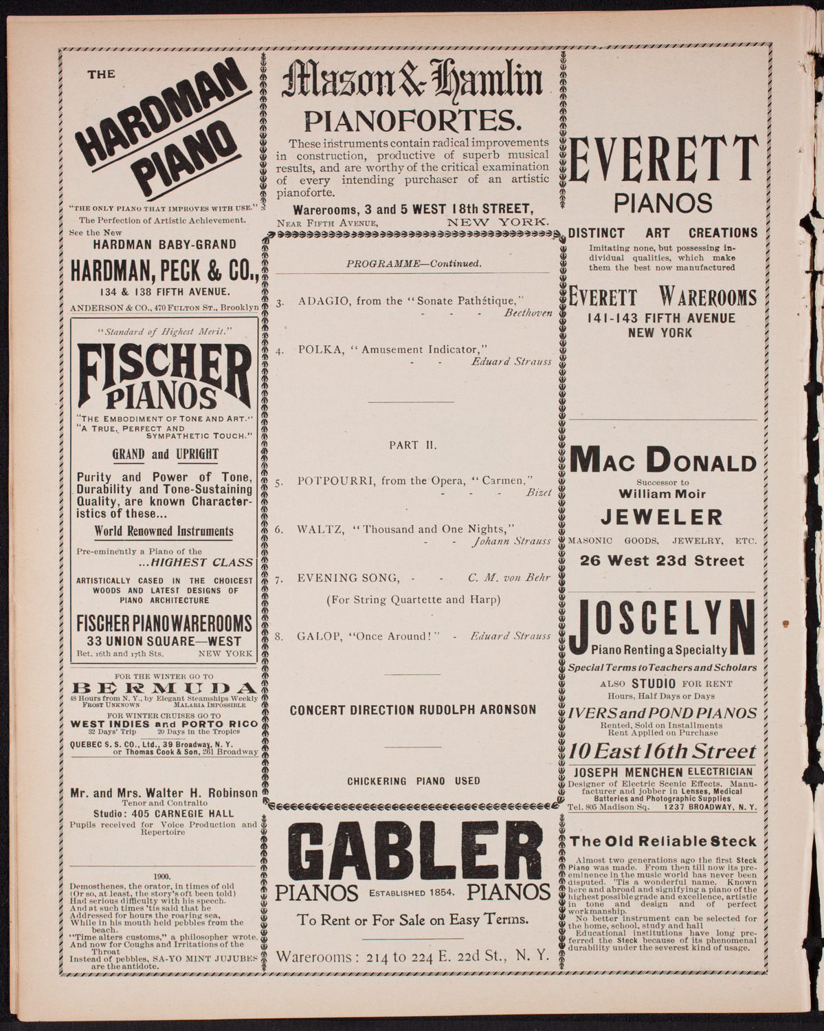 Eduard Strauss and His Vienna Orchestra, November 21, 1900, program page 6