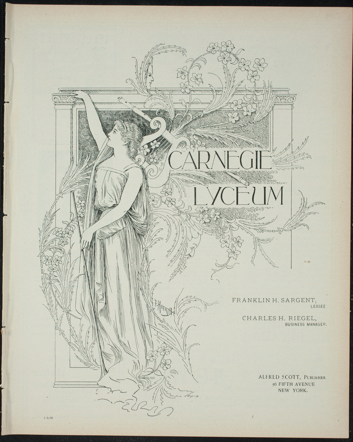Funcion Lirico Dramatica a beneficio del Club Caridad, January 8, 1898, program page 1