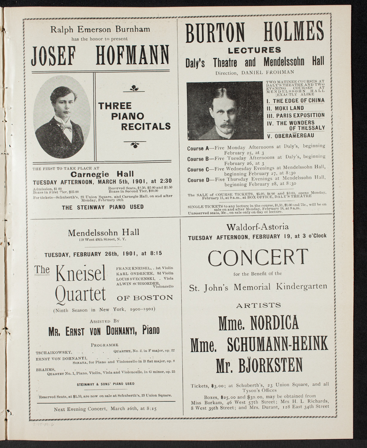 New York Philharmonic, February 15, 1901, program page 11