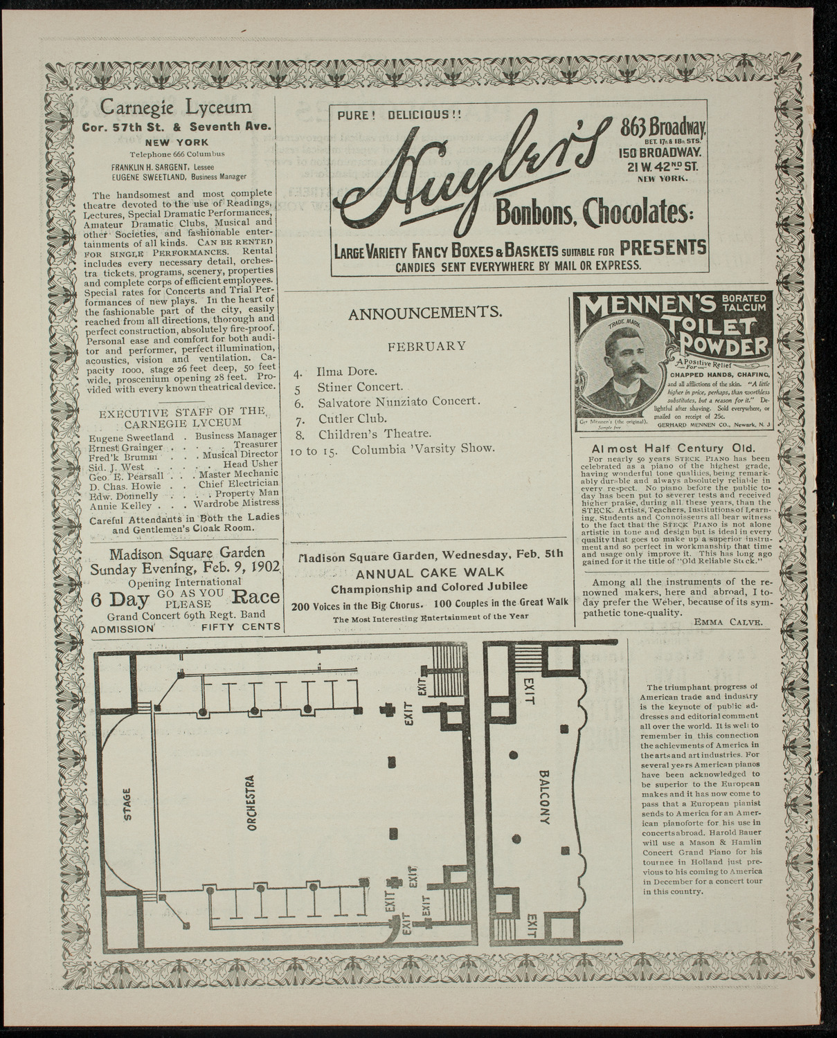 Amateur Performance to Benefit St. Joseph's Day Nursery, February 3, 1902, program page 4