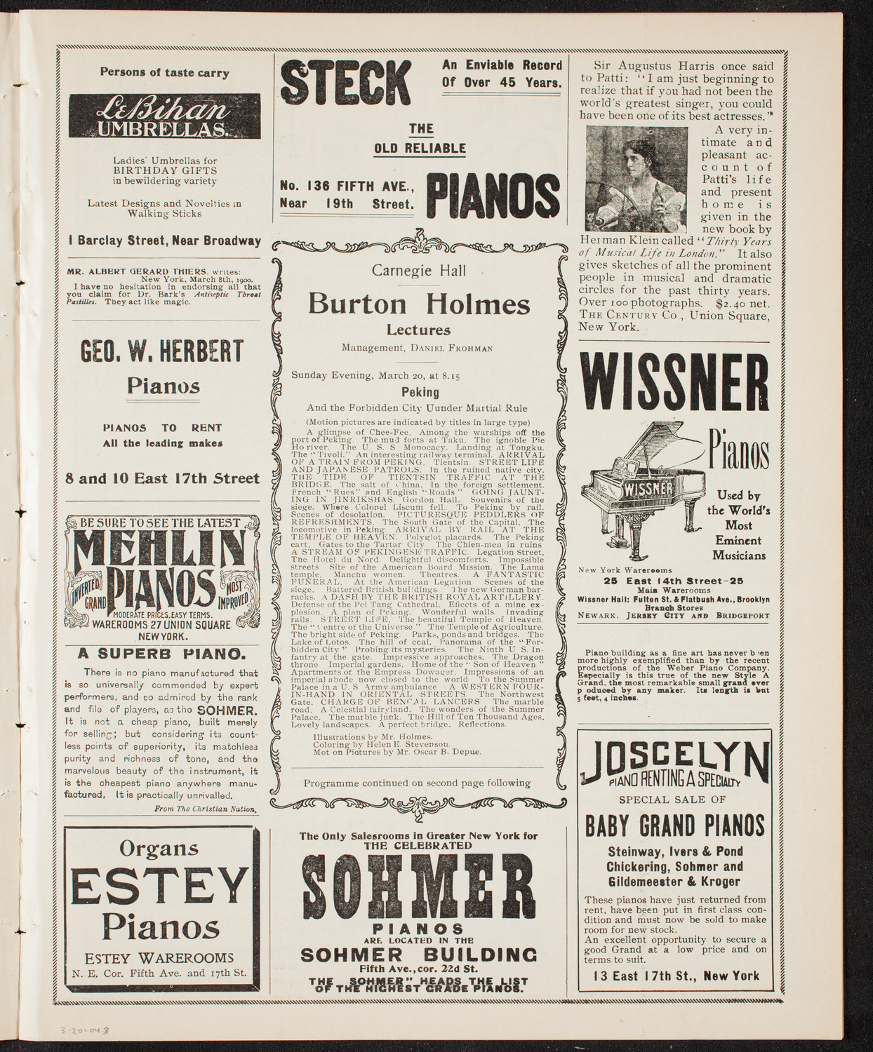 Lecture by Burton Holmes, March 20, 1904, program page 5