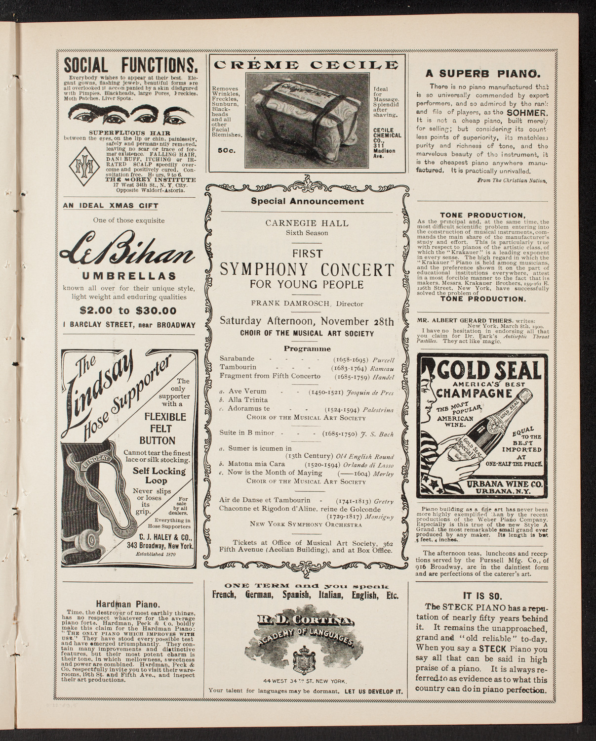 New York Symphony Orchestra, November 22, 1903, program page 9