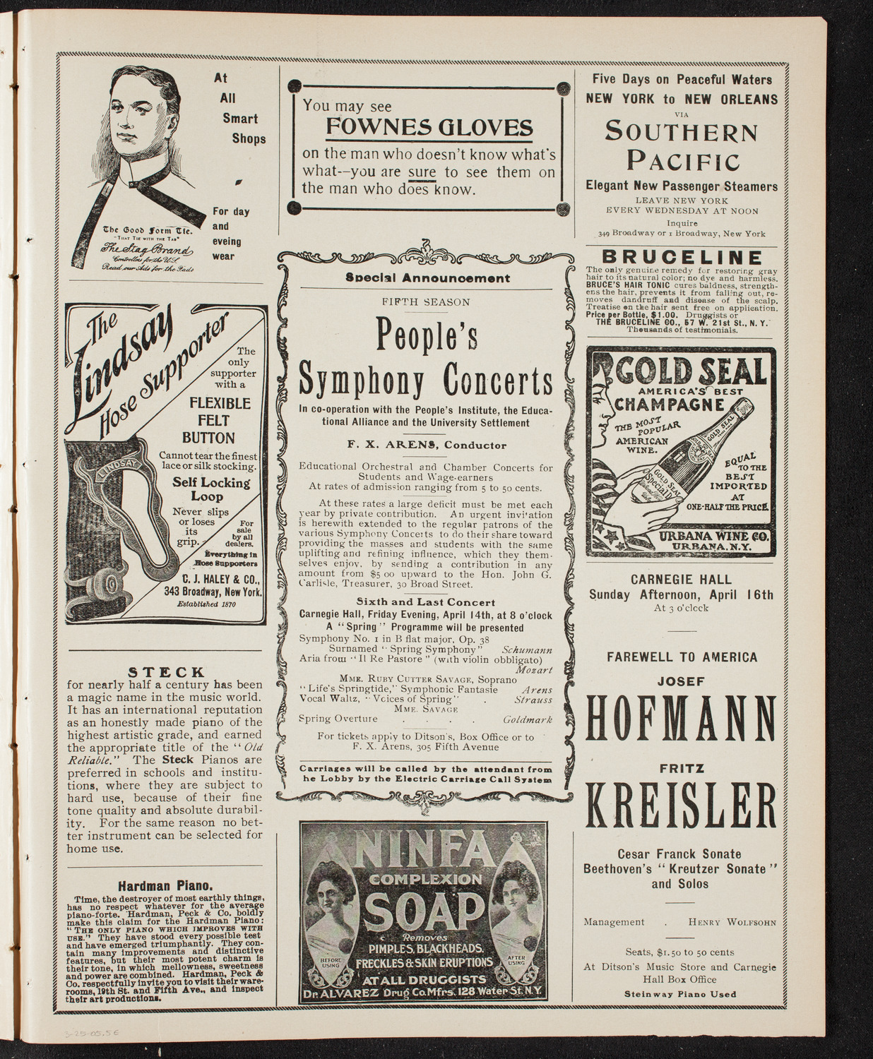 New York Philharmonic, March 25, 1905, program page 9